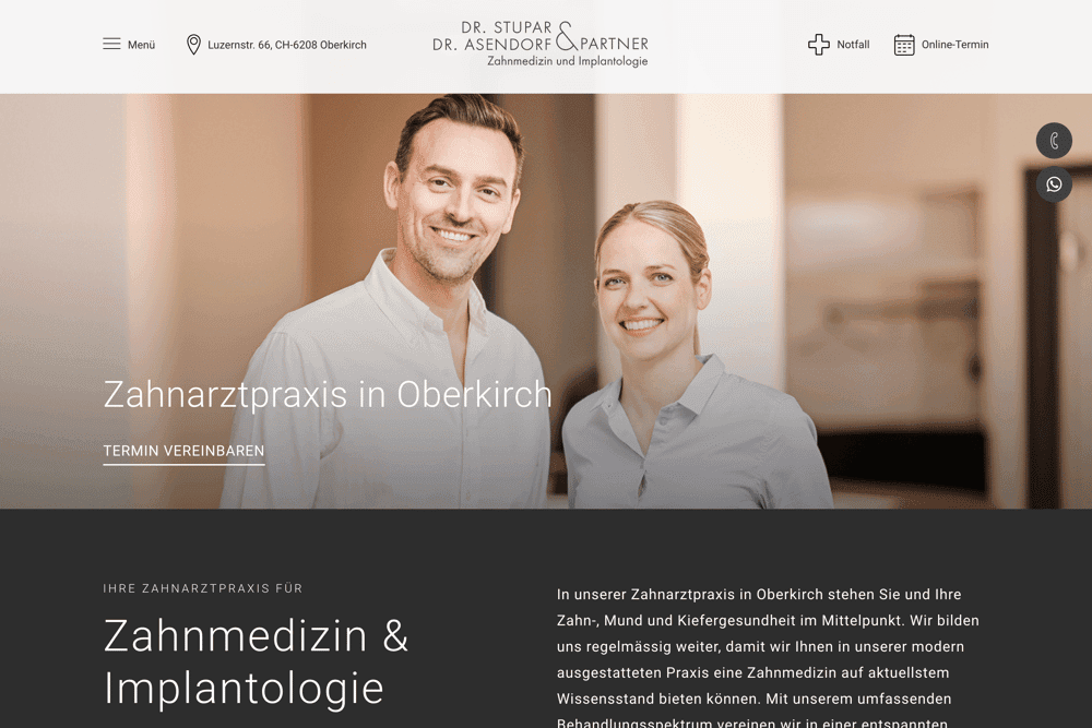 Screenshot zahnarzt-oberkirch.ch