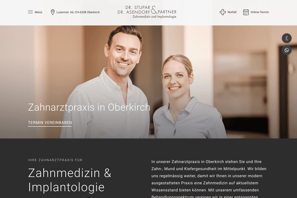 Screenshot zahnarzt-oberkirch.ch
